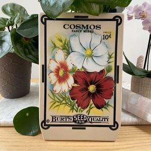 Vintage Burt’s Seed for Quality- Cosmo fancy mix ceramic sign floral